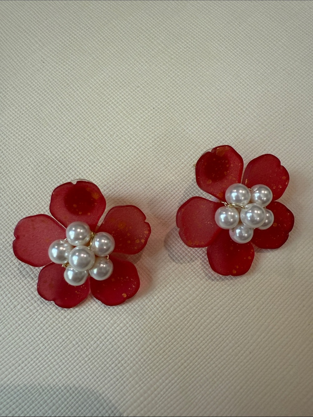 Lisi lerch pink  Floral Pearl Cluster Stud Earrings - Women's Jewelry